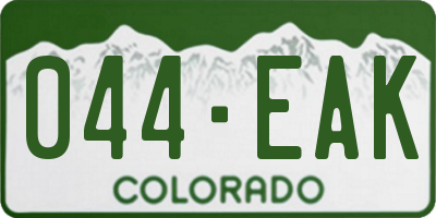 CO license plate 044EAK