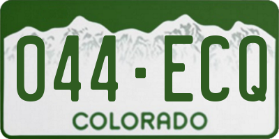 CO license plate 044ECQ