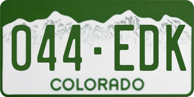 CO license plate 044EDK