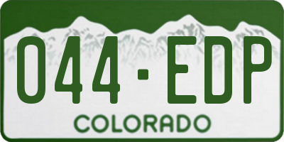CO license plate 044EDP