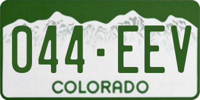 CO license plate 044EEV