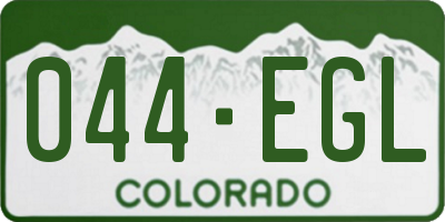 CO license plate 044EGL
