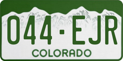CO license plate 044EJR