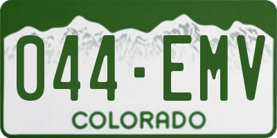 CO license plate 044EMV
