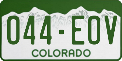 CO license plate 044EOV
