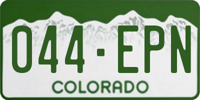 CO license plate 044EPN