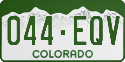 CO license plate 044EQV