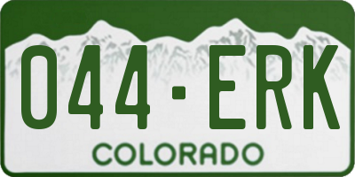 CO license plate 044ERK