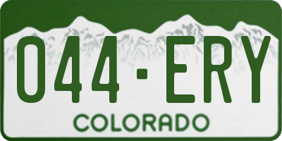 CO license plate 044ERY