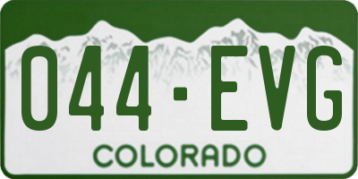 CO license plate 044EVG