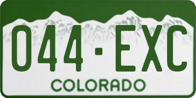 CO license plate 044EXC