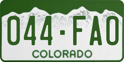 CO license plate 044FAO