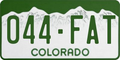 CO license plate 044FAT