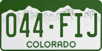 CO license plate 044FIJ