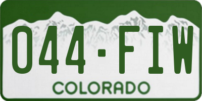 CO license plate 044FIW