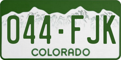 CO license plate 044FJK