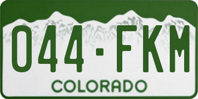 CO license plate 044FKM