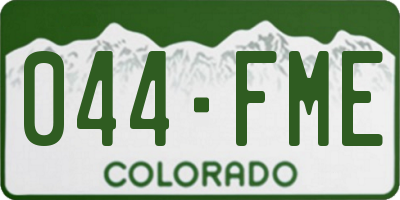CO license plate 044FME
