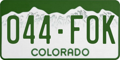 CO license plate 044FOK