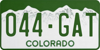 CO license plate 044GAT