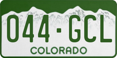 CO license plate 044GCL