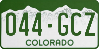 CO license plate 044GCZ