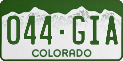 CO license plate 044GIA