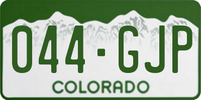 CO license plate 044GJP