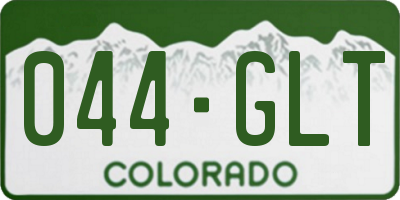 CO license plate 044GLT