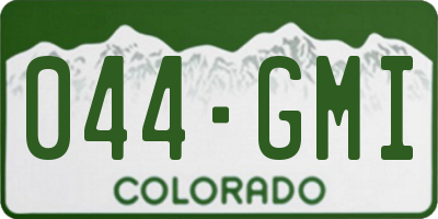 CO license plate 044GMI
