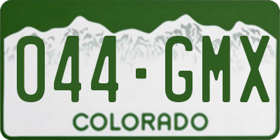 CO license plate 044GMX