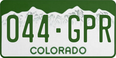 CO license plate 044GPR