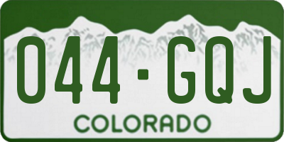 CO license plate 044GQJ