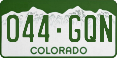 CO license plate 044GQN