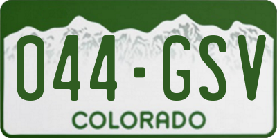 CO license plate 044GSV