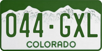 CO license plate 044GXL