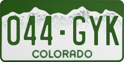 CO license plate 044GYK