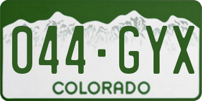 CO license plate 044GYX