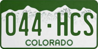 CO license plate 044HCS