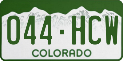 CO license plate 044HCW