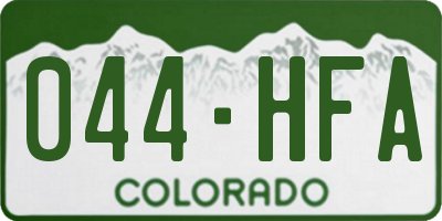 CO license plate 044HFA
