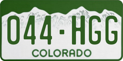 CO license plate 044HGG