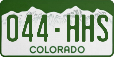 CO license plate 044HHS