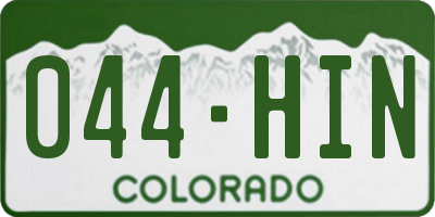 CO license plate 044HIN