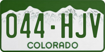 CO license plate 044HJV