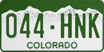 CO license plate 044HNK