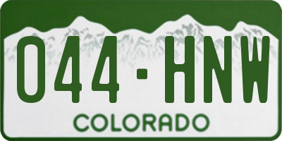 CO license plate 044HNW