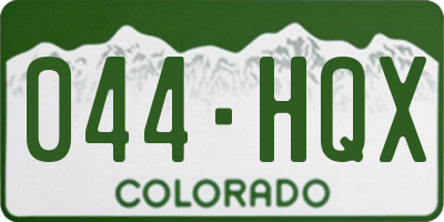 CO license plate 044HQX