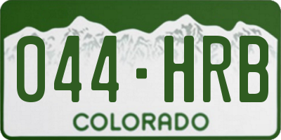 CO license plate 044HRB