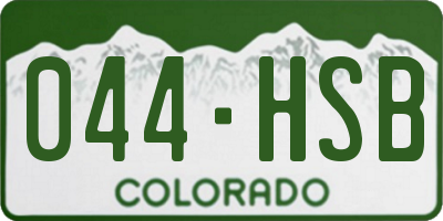 CO license plate 044HSB